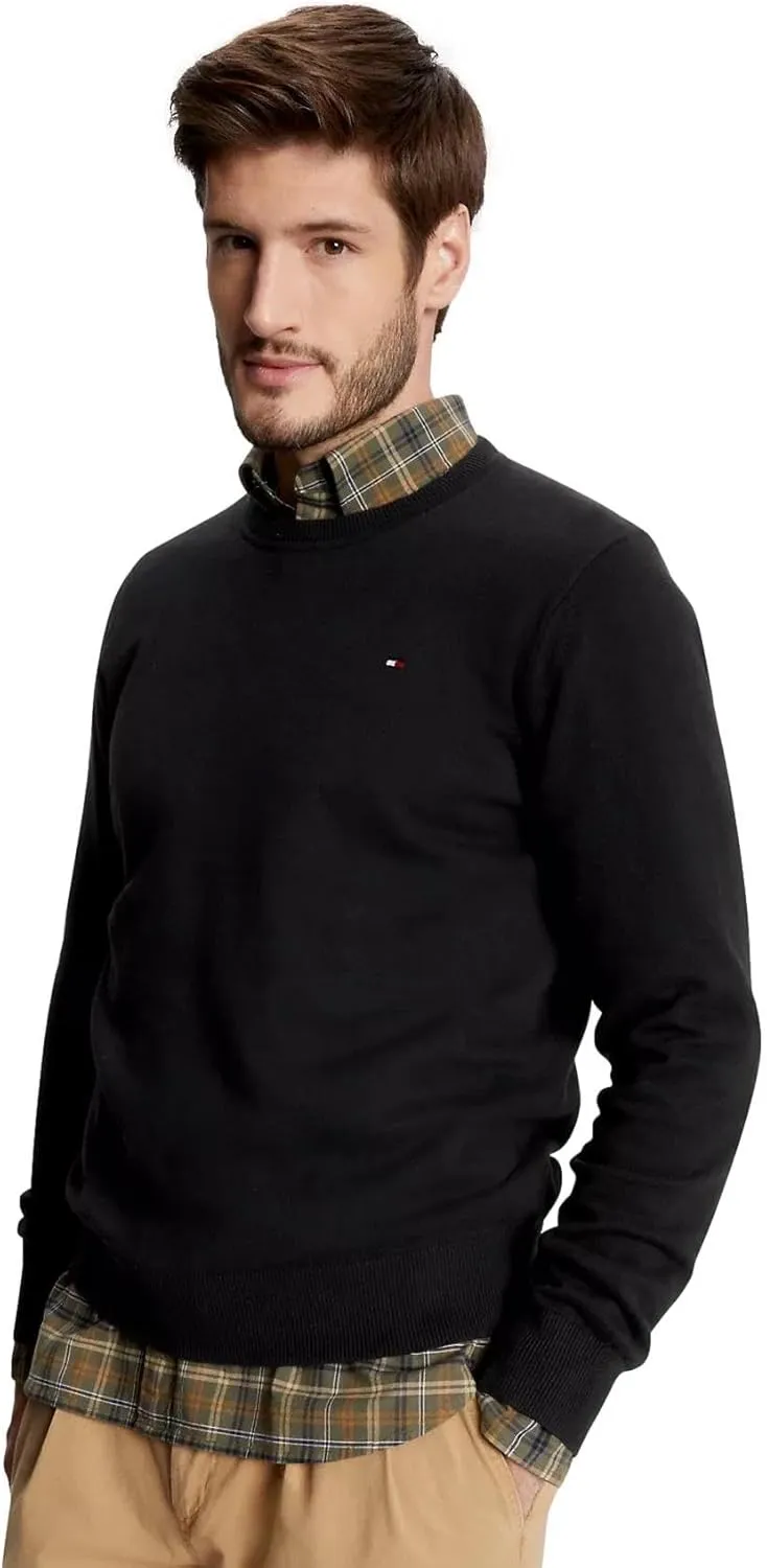 TOMMY HILFIGER Men's Signature Solid Crewneck Pullover Sweater 2025 Collection