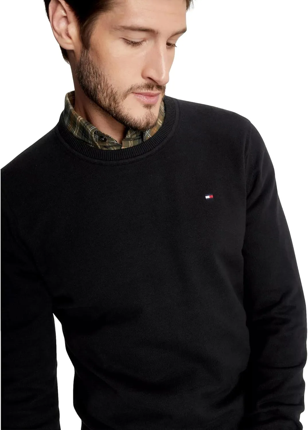 TOMMY HILFIGER Men's Signature Solid Crewneck Pullover Sweater 2025 Collection