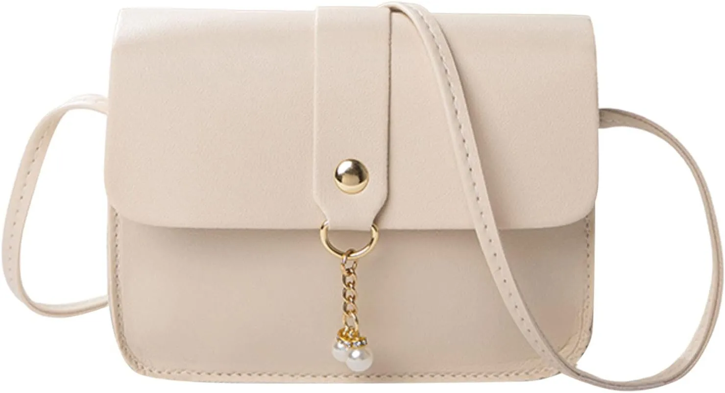 Totes For Storage Mini Small Square Bags Pearl Shoulder Bag Soft Leather Buckle Lightweight Versatile Messenger Bag