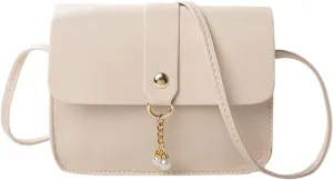 Totes For Storage Mini Small Square Bags Pearl Shoulder Bag Soft Leather Buckle Lightweight Versatile Messenger Bag