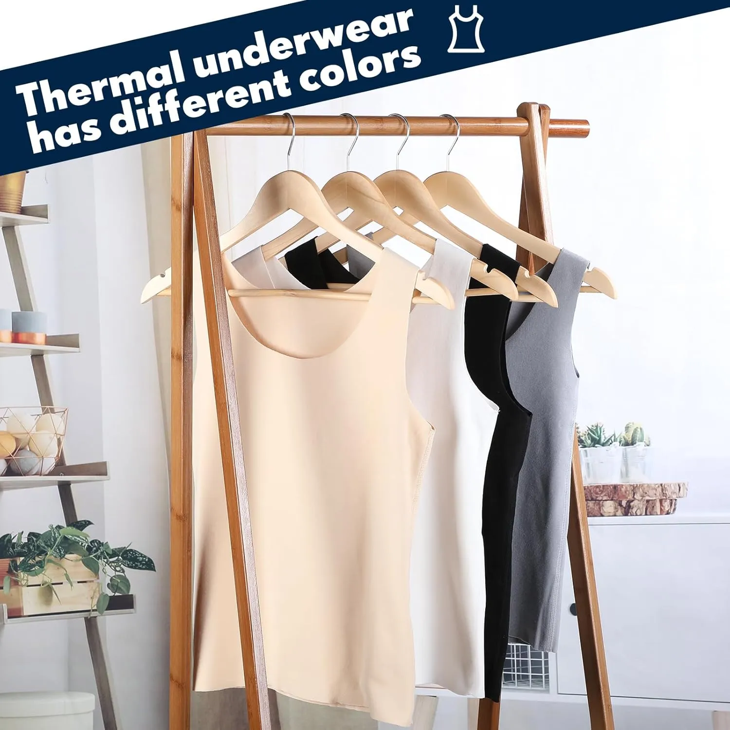Toulite 4 Pcs Thermal Tank Tops Women Underwear Tops Sleeveless Undershirt for Women Cotton Camisole Warm Base Layer