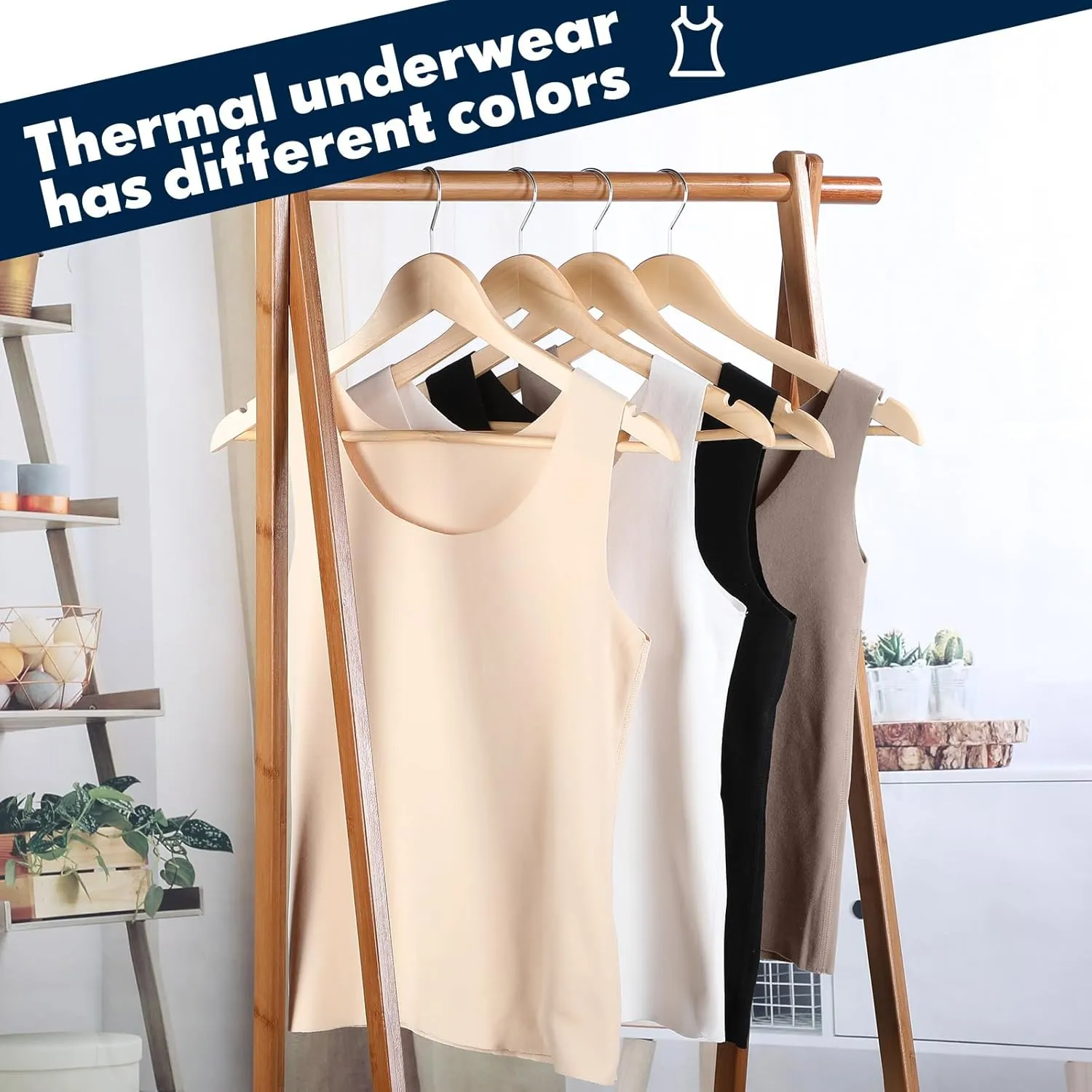Toulite 4 Pcs Thermal Tank Tops Women Underwear Tops Sleeveless Undershirt for Women Cotton Camisole Warm Base Layer