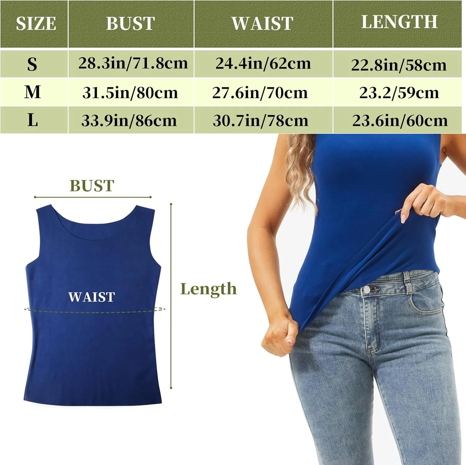 Toulite 4 Pcs Thermal Tank Tops Women Underwear Tops Sleeveless Undershirt for Women Cotton Camisole Warm Base Layer
