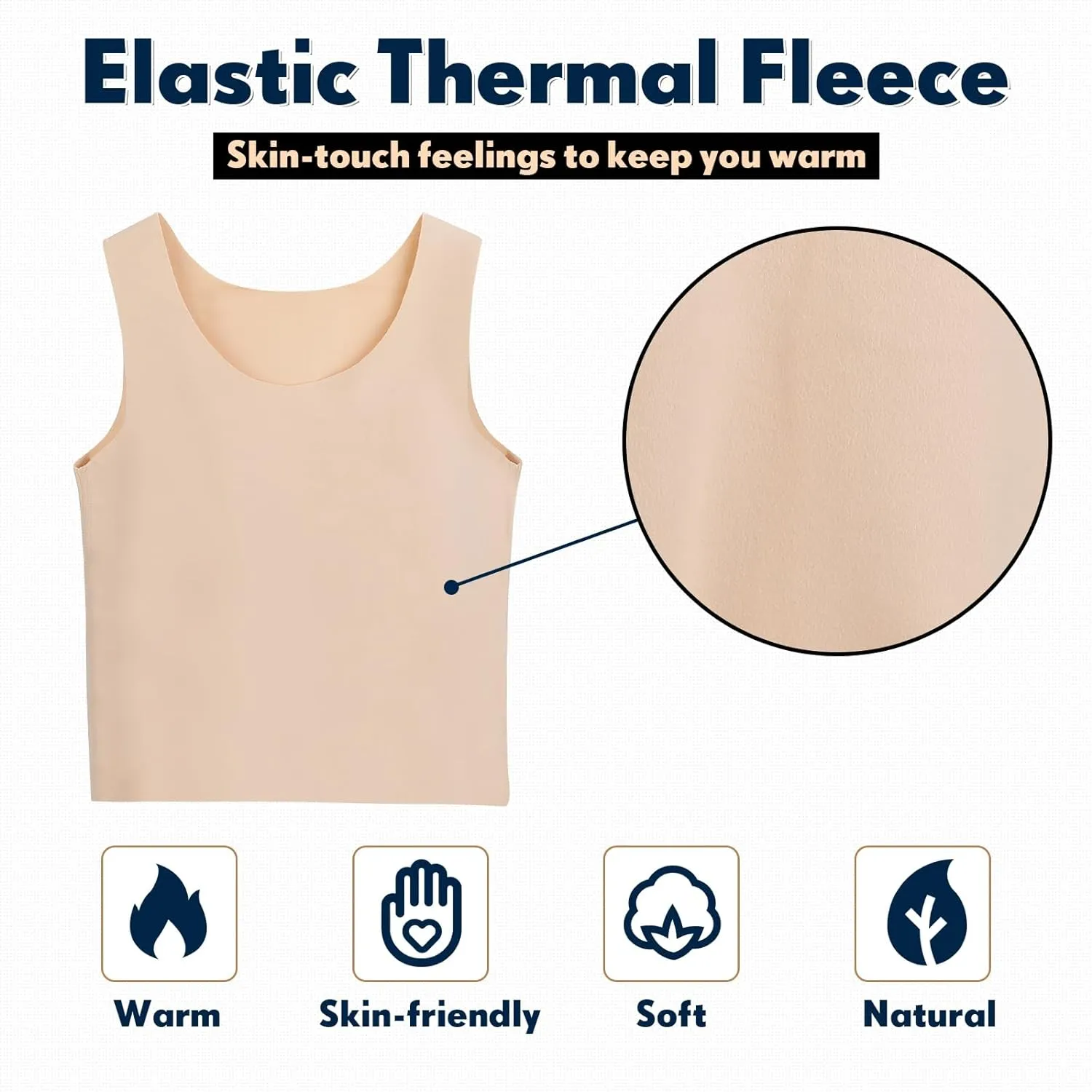 Toulite 4 Pcs Thermal Tank Tops Women Underwear Tops Sleeveless Undershirt for Women Cotton Camisole Warm Base Layer