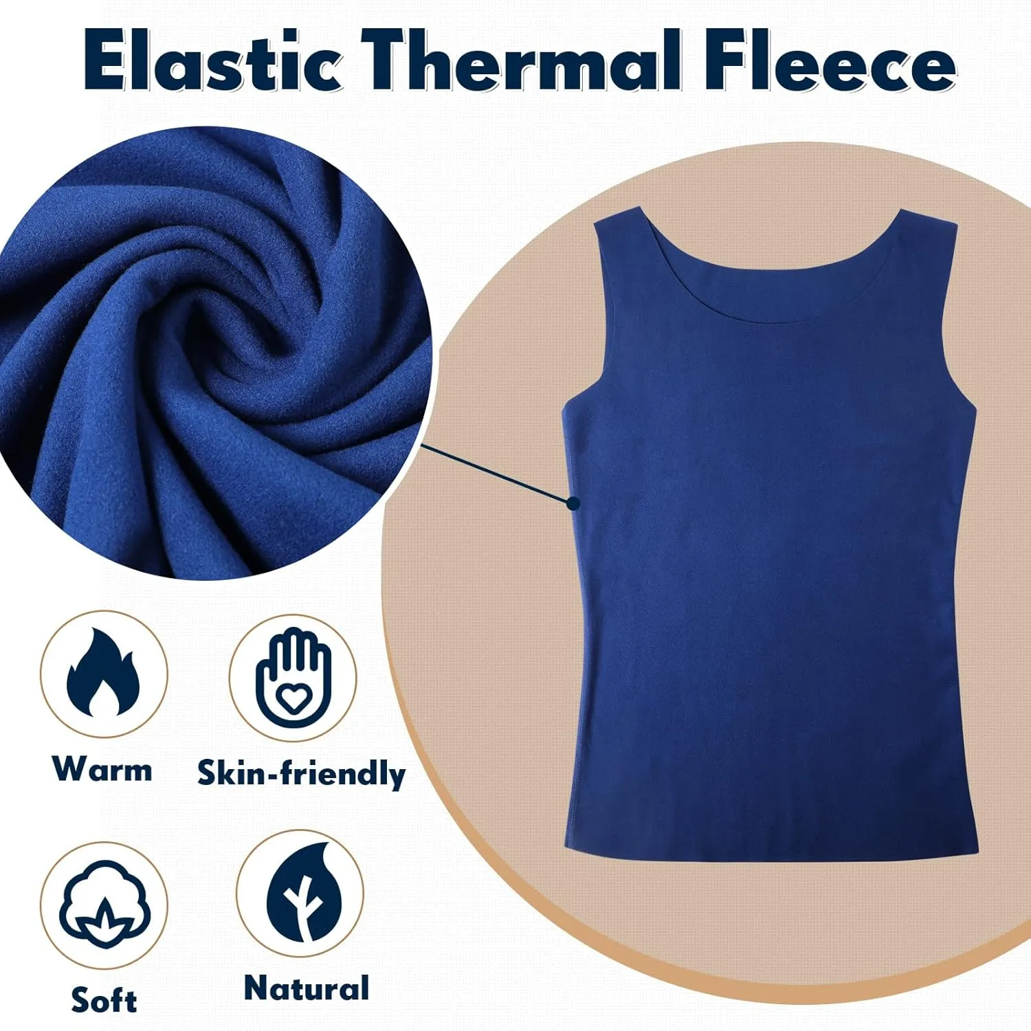 Toulite 4 Pcs Thermal Tank Tops Women Underwear Tops Sleeveless Undershirt for Women Cotton Camisole Warm Base Layer