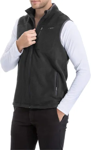 TRAILSIDE SUPPLY CO. Men's Full-Zip Polar Fleece Vest Lightweight Sleeveless Jacket