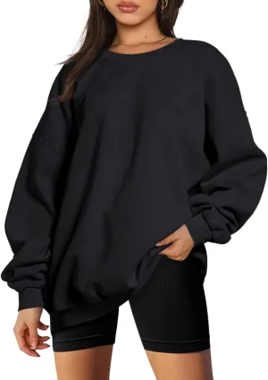 Trendy Queen Sweatshirts for Women Hoodies Oversized Crewneck Tops Sweaters Comfy Fall Winter Outfits Clothes 2025 Fashion