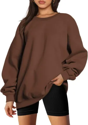 Trendy Queen Sweatshirts for Women Hoodies Oversized Crewneck Tops Sweaters Comfy Fall Winter Outfits Clothes 2025 Fashion