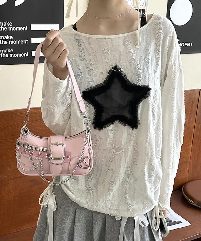 Trendy Shoulder Bag For Women Y2K Vegan Leather Handbag Womens Versatile Satchel Purse Travel Bag Streetwear 2025