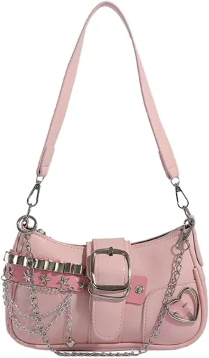 Trendy Shoulder Bag For Women Y2K Vegan Leather Handbag Womens Versatile Satchel Purse Travel Bag Streetwear 2025