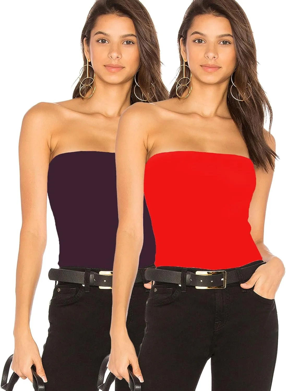 Tube Tops with Built in Bra Cotton Strapless Camisoles for Women Sexy Bandeau Summer Backless
