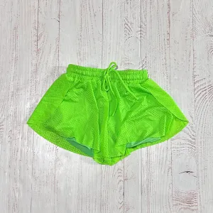 Tween Bottoms | Mesh Shorts - Neon Green | Flowers by Zoe