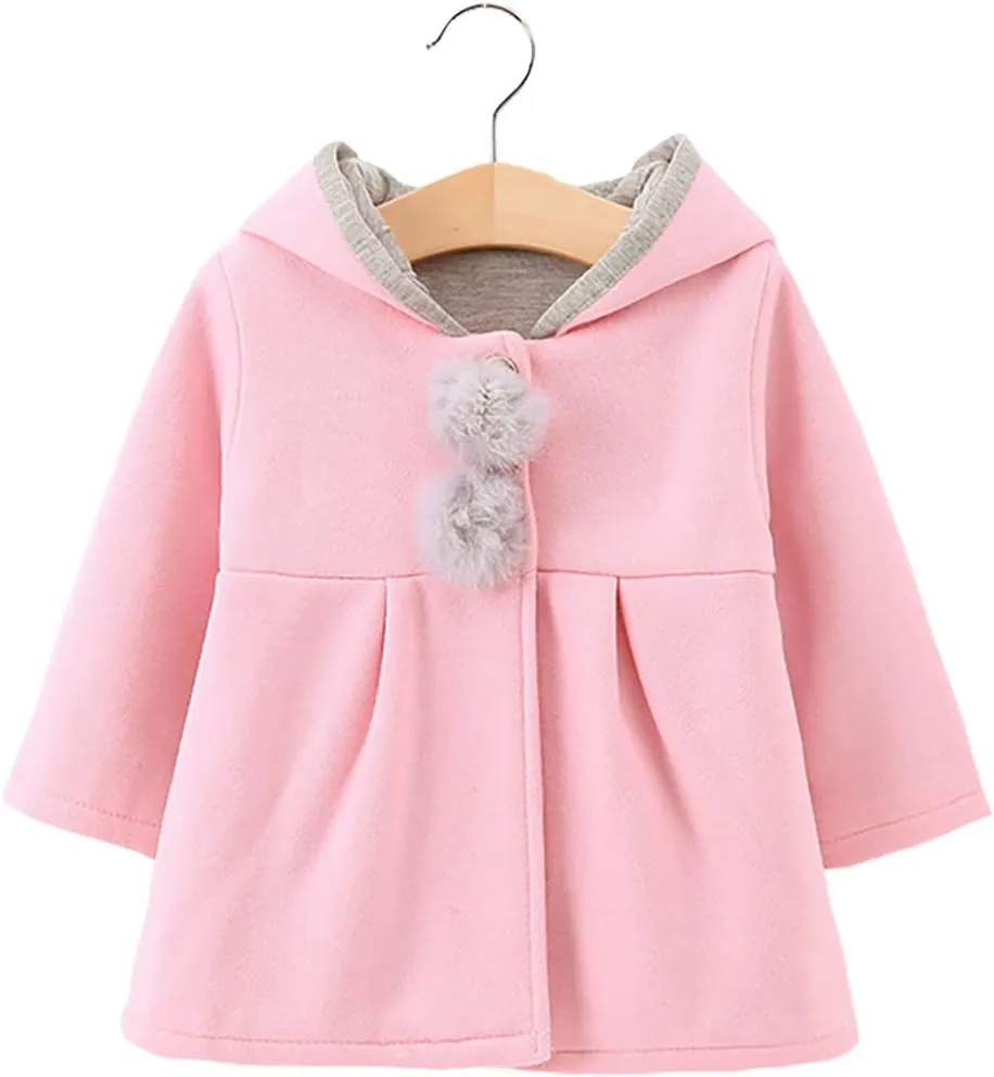 Urtrend Baby Girl's Toddler Kids Fall Winter Coat Jacket Outerwear Ears Hood Hoodie