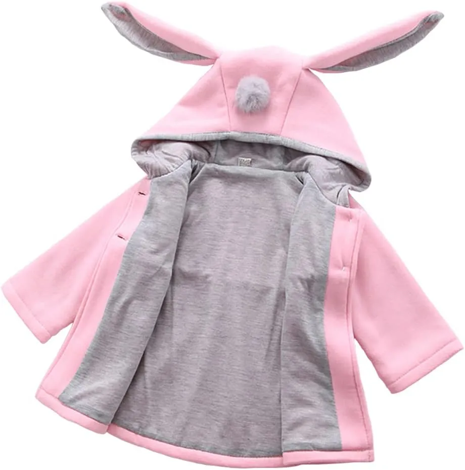 Urtrend Baby Girl's Toddler Kids Fall Winter Coat Jacket Outerwear Ears Hood Hoodie