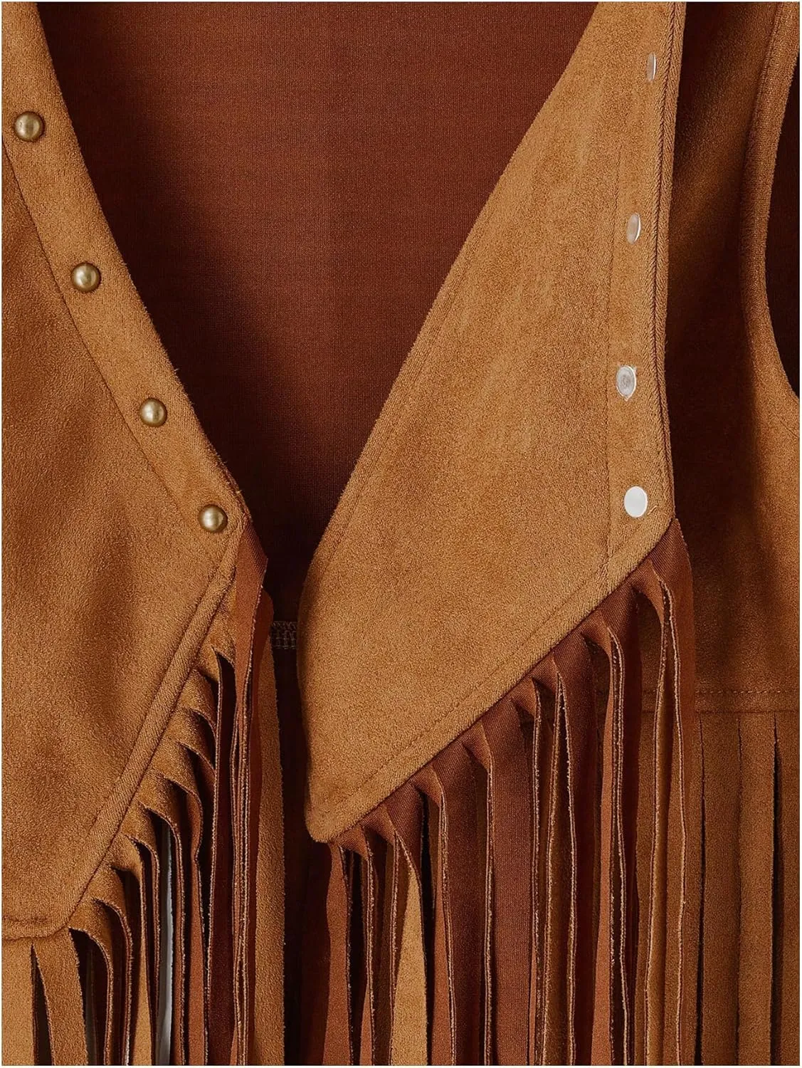 Verdusa Women's Sleeveless Faux Suede Fringe Vest Jacket Western Tassel Cardigan
