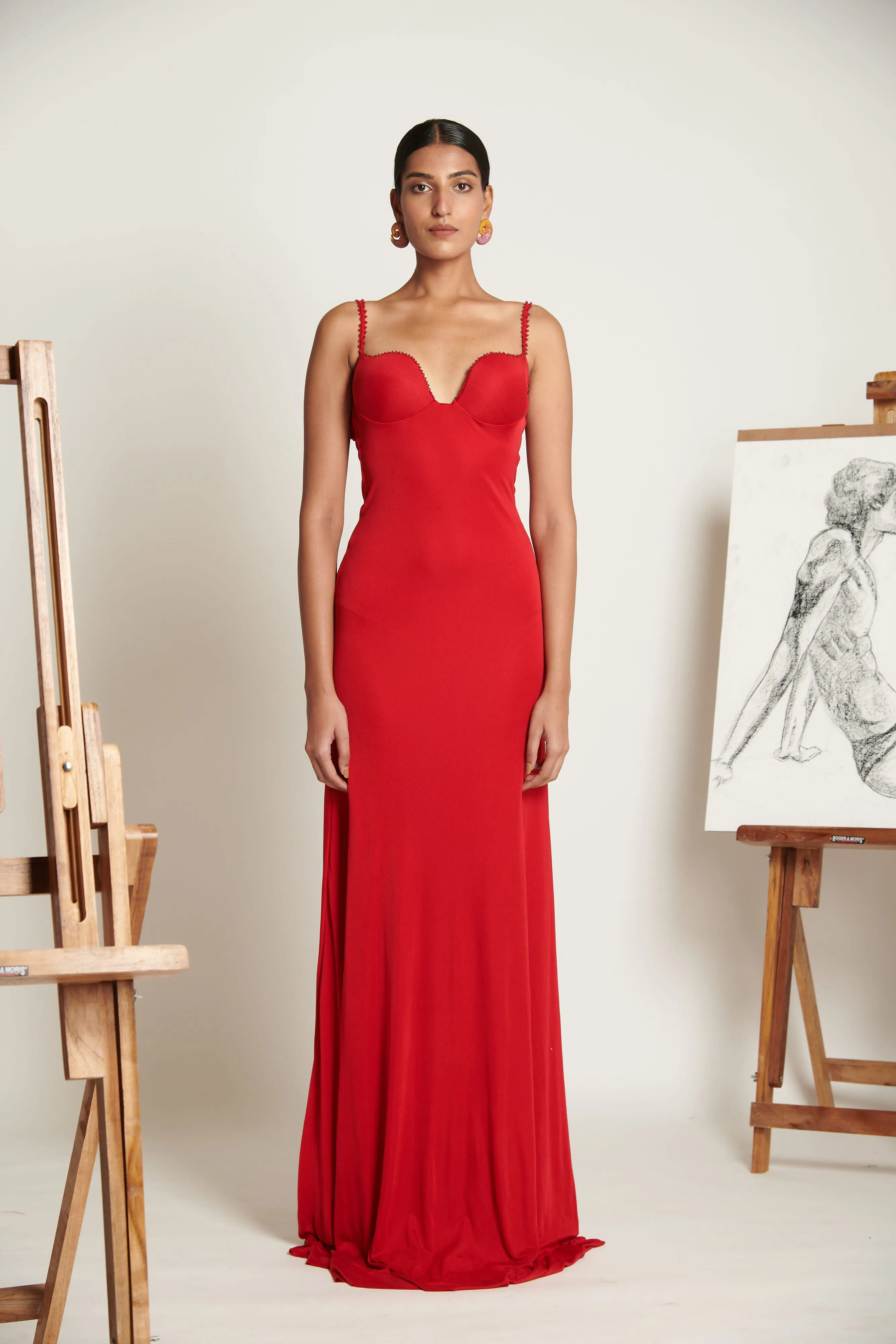 Vermillion Plunge Gown
