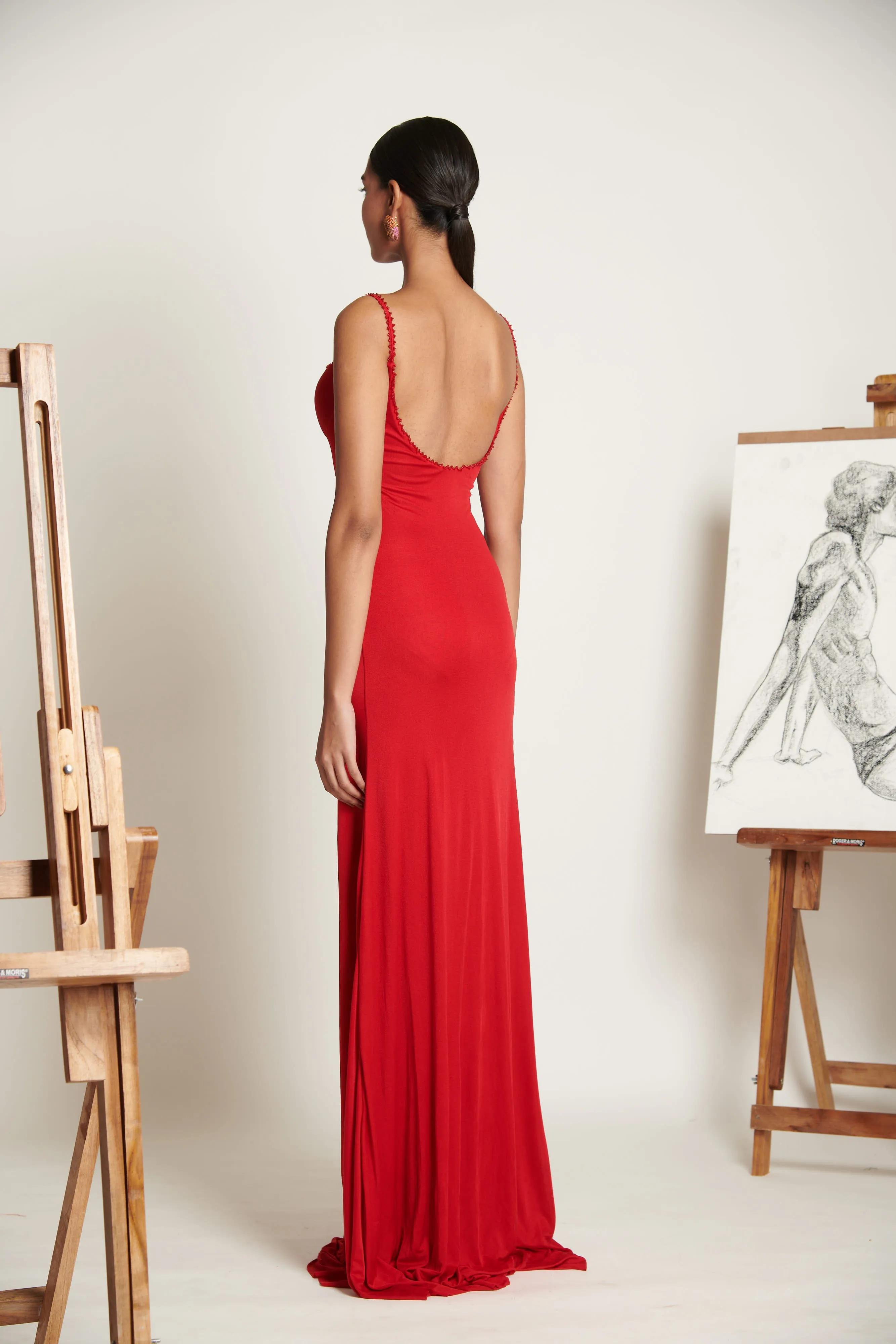 Vermillion Plunge Gown