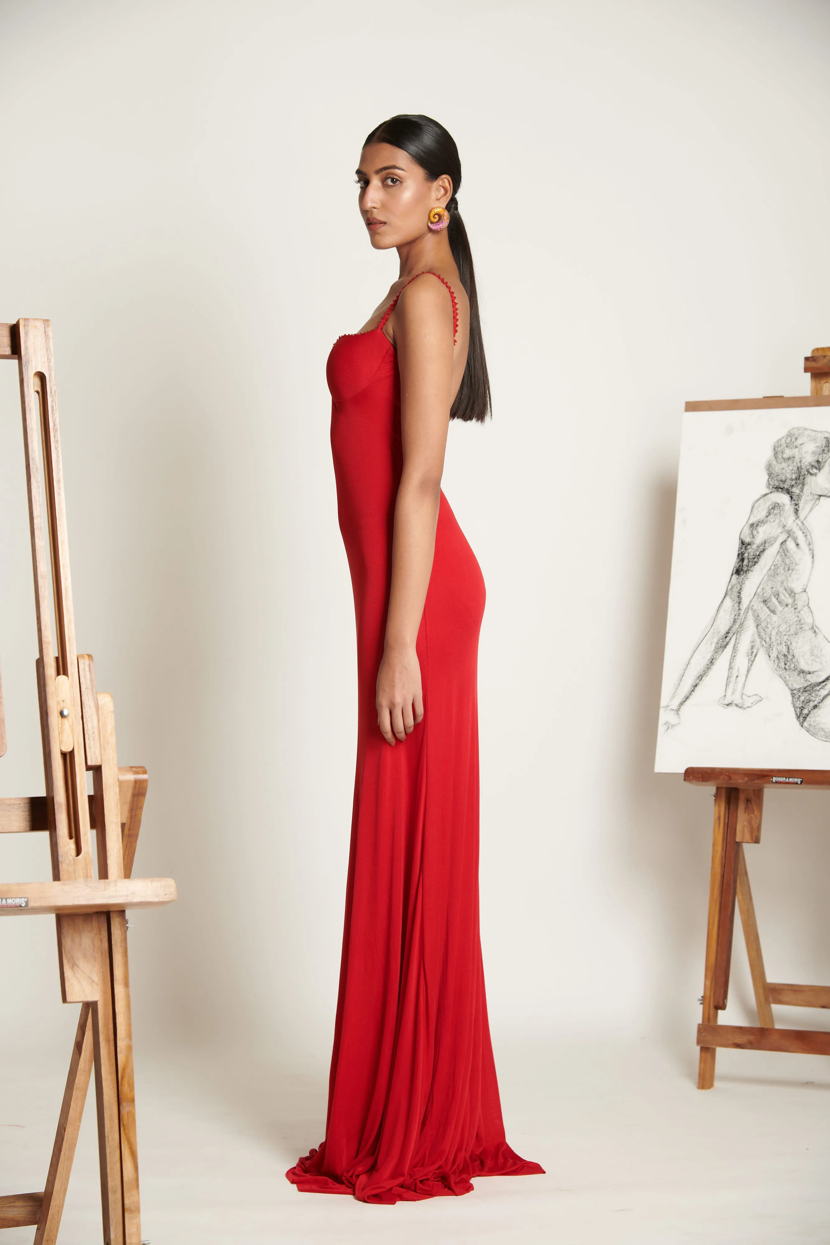 Vermillion Plunge Gown