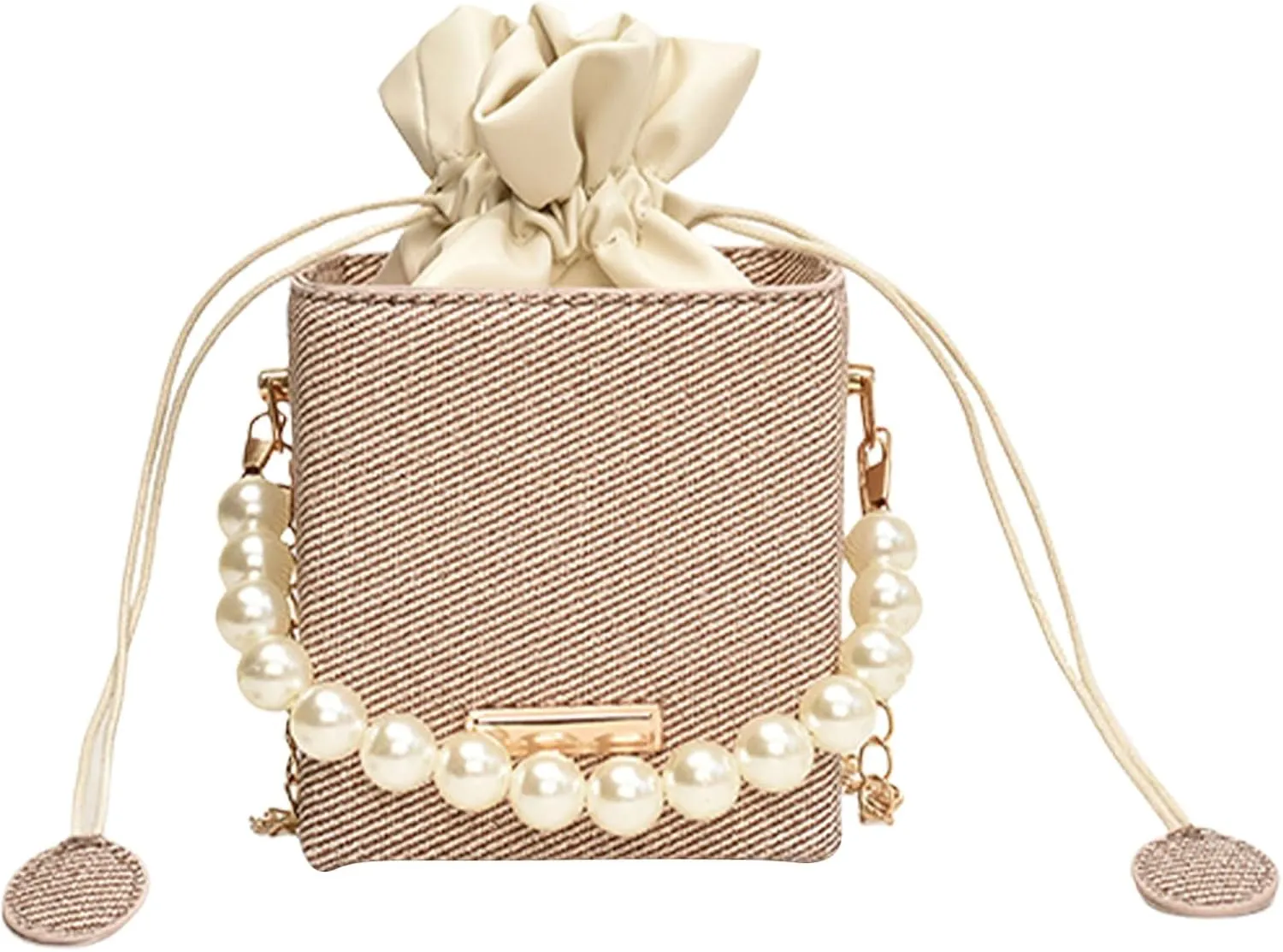 Versatile Bucket Bag for Women Shoulder Bags with Detachable Chain Strap Evening Purse Top Handle Bag Handbag