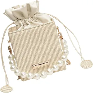 Versatile Bucket Bag for Women Shoulder Bags with Detachable Chain Strap Evening Purse Top Handle Bag Handbag