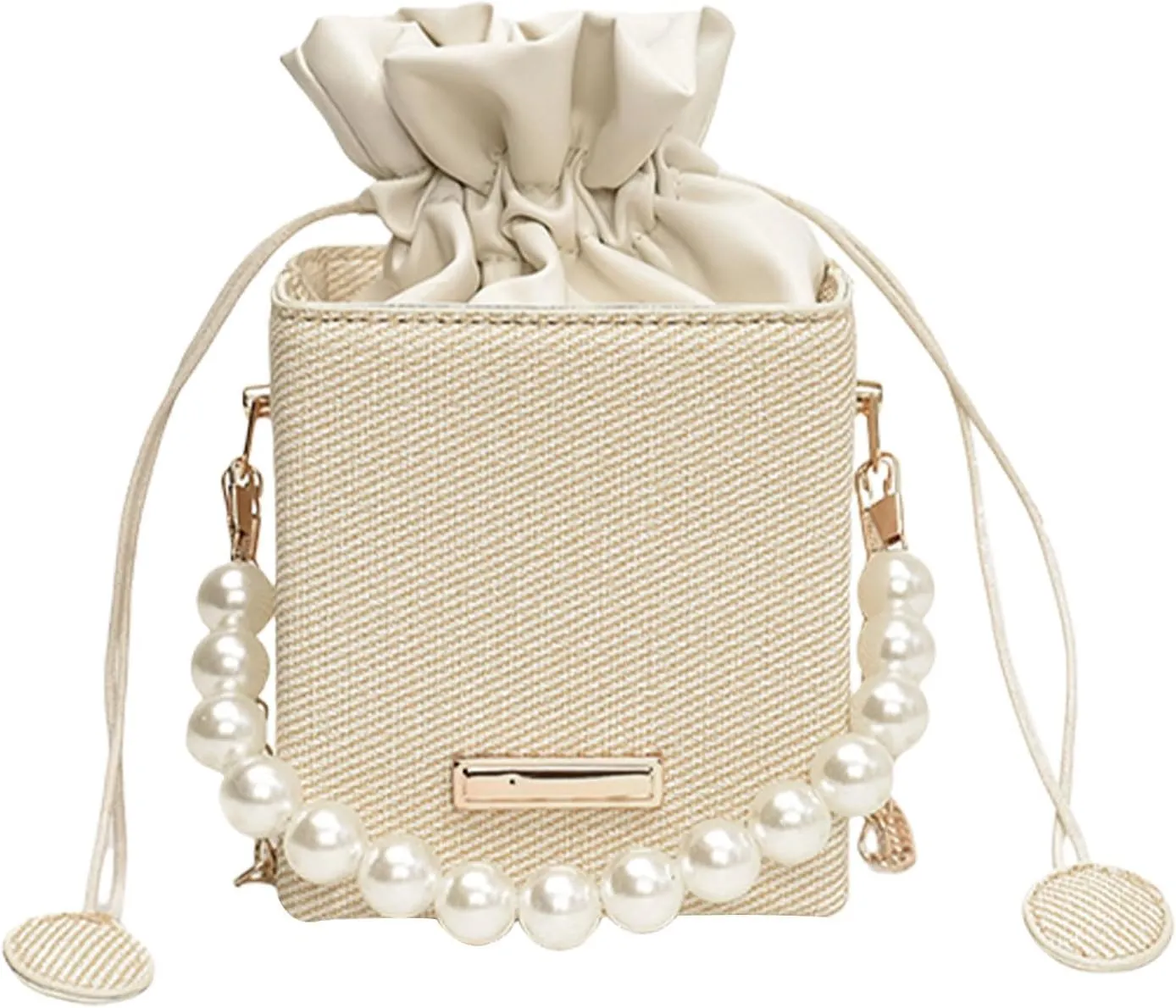 Versatile Bucket Bag for Women Shoulder Bags with Detachable Chain Strap Evening Purse Top Handle Bag Handbag