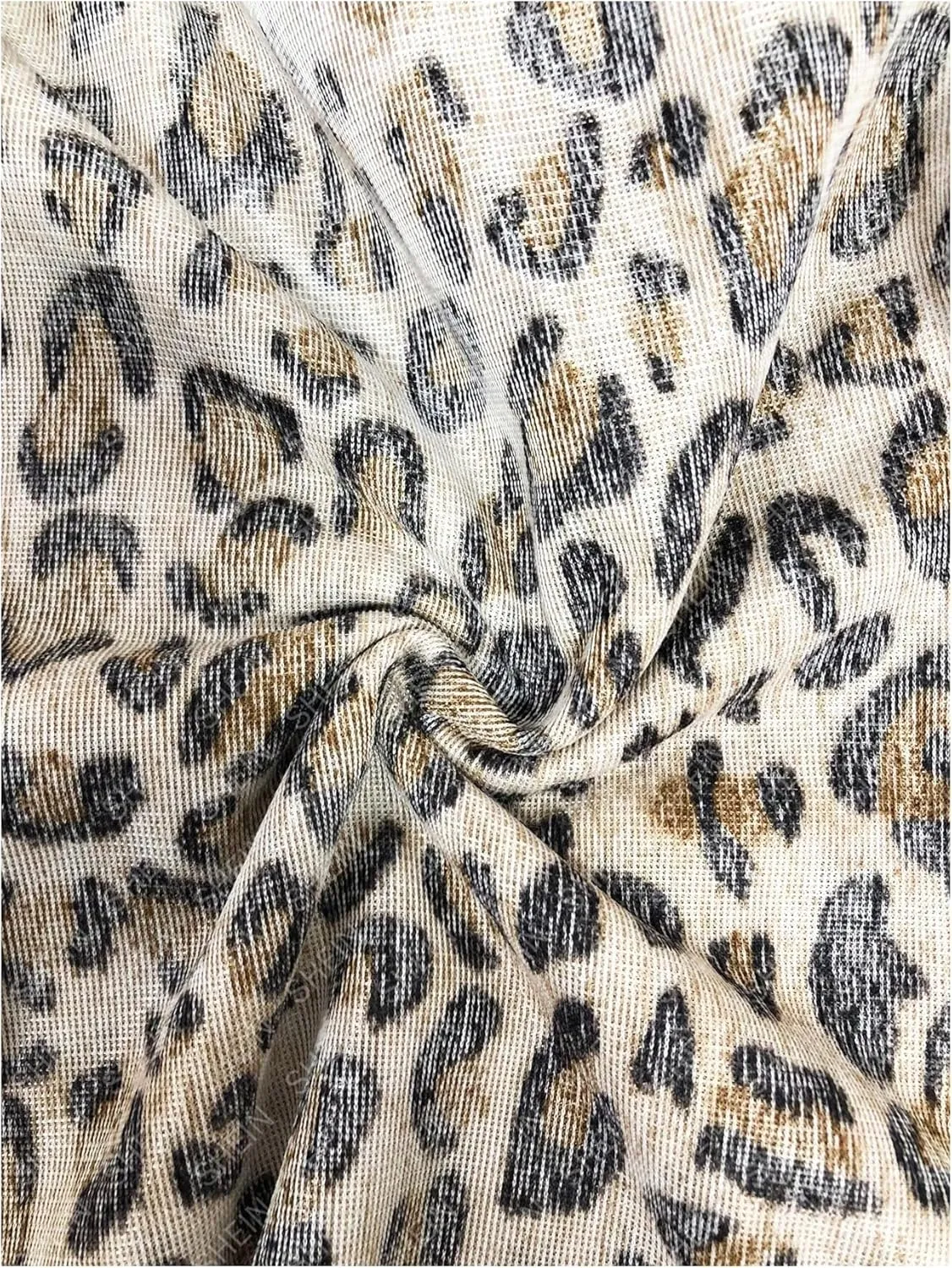 WDIRARA Women's Leopard Faux Fur Coat Long Sleeve Fuzzy Outerwear Warm Jacket