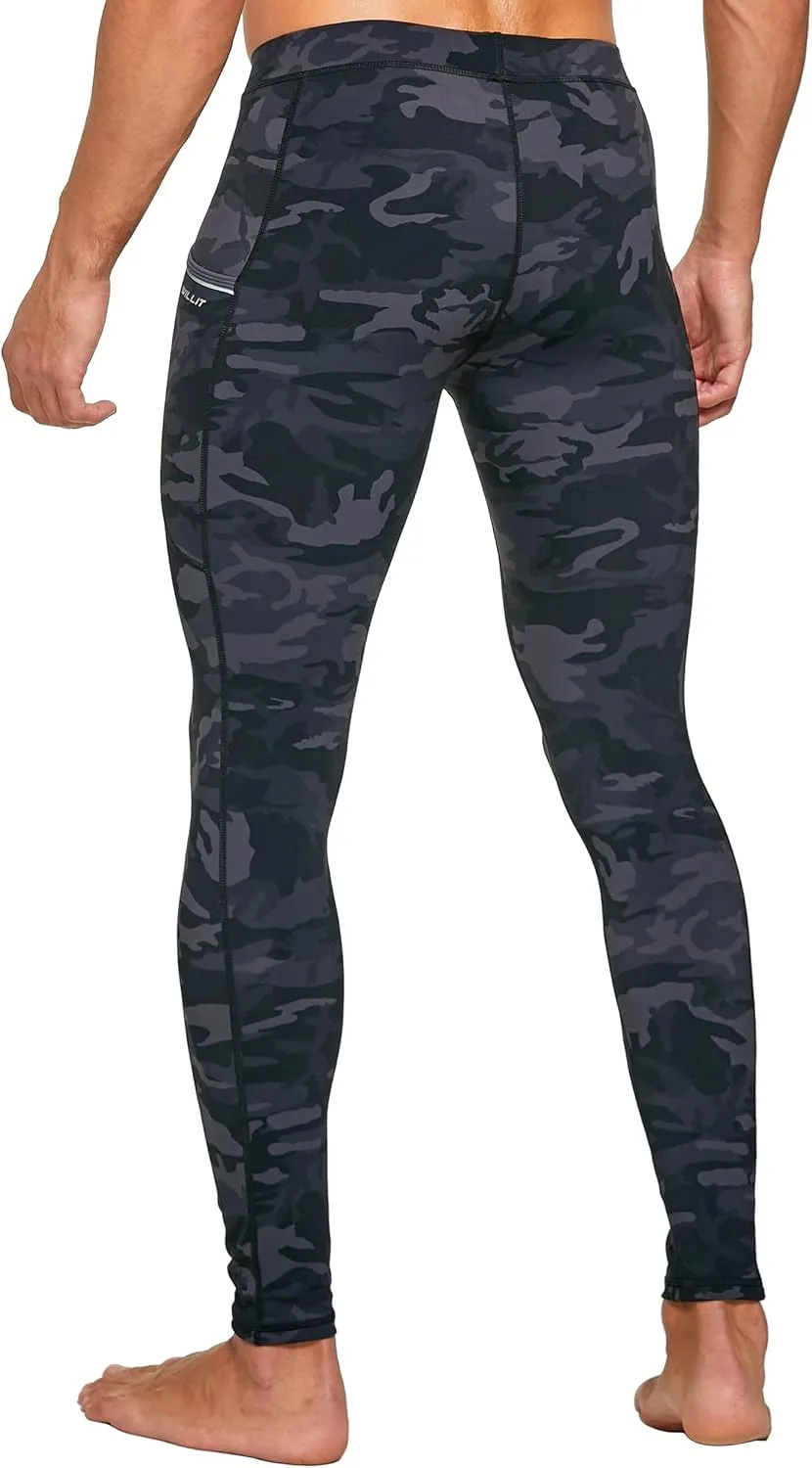 Willit Men's Active Yoga Leggings Pants Running Dance Tights with Pockets Cycling Workout Pants Quick Dry