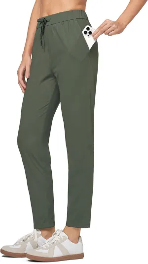 Willit Women's Golf Travel Pants Lounge Sweatpants 7/8 Athletic Pants Quick Dry On The Fly Pants