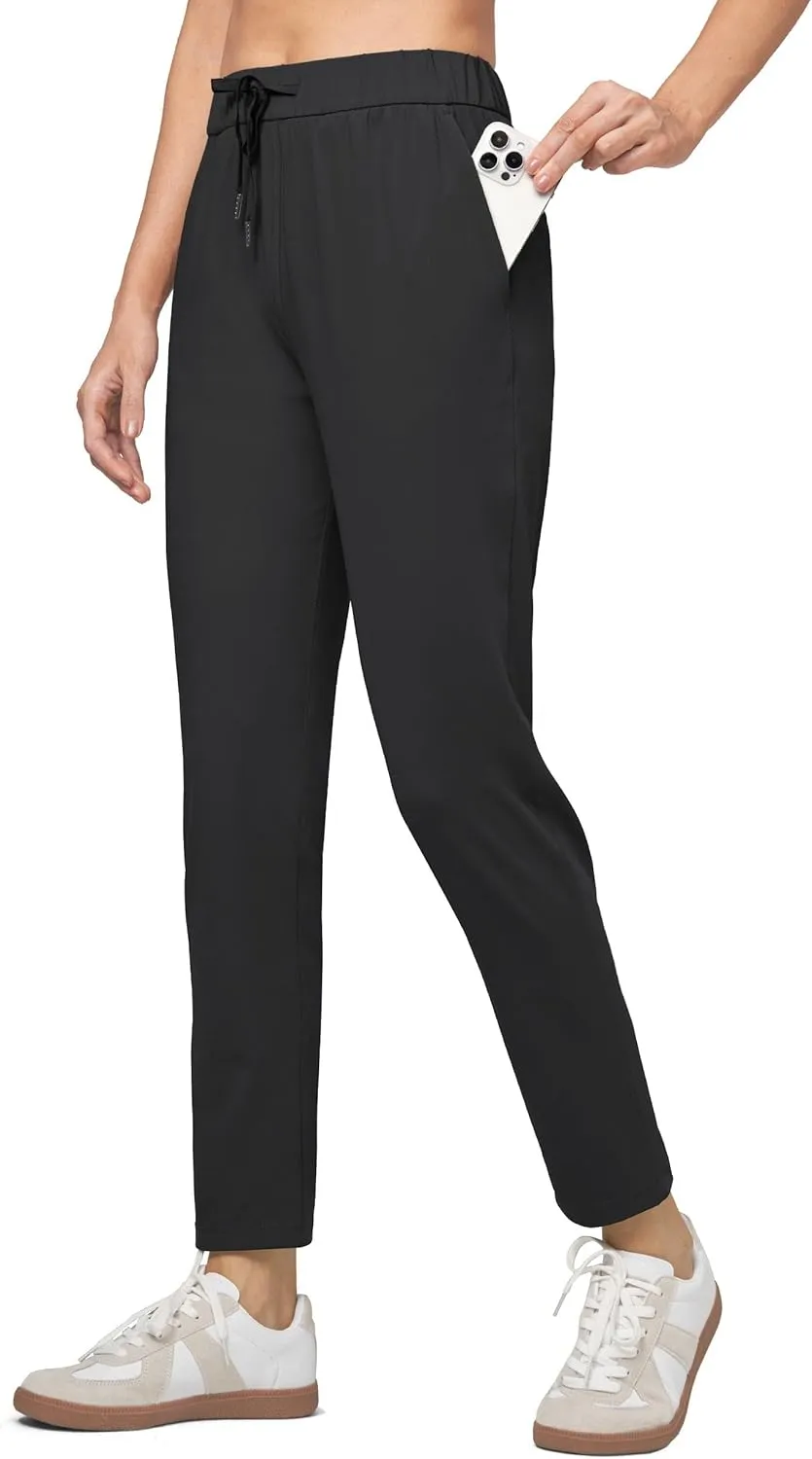 Willit Women's Golf Travel Pants Lounge Sweatpants 7/8 Athletic Pants Quick Dry On The Fly Pants