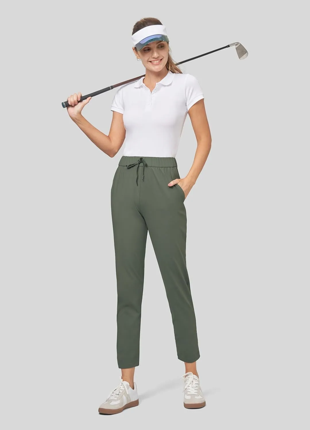Willit Women's Golf Travel Pants Lounge Sweatpants 7/8 Athletic Pants Quick Dry On The Fly Pants