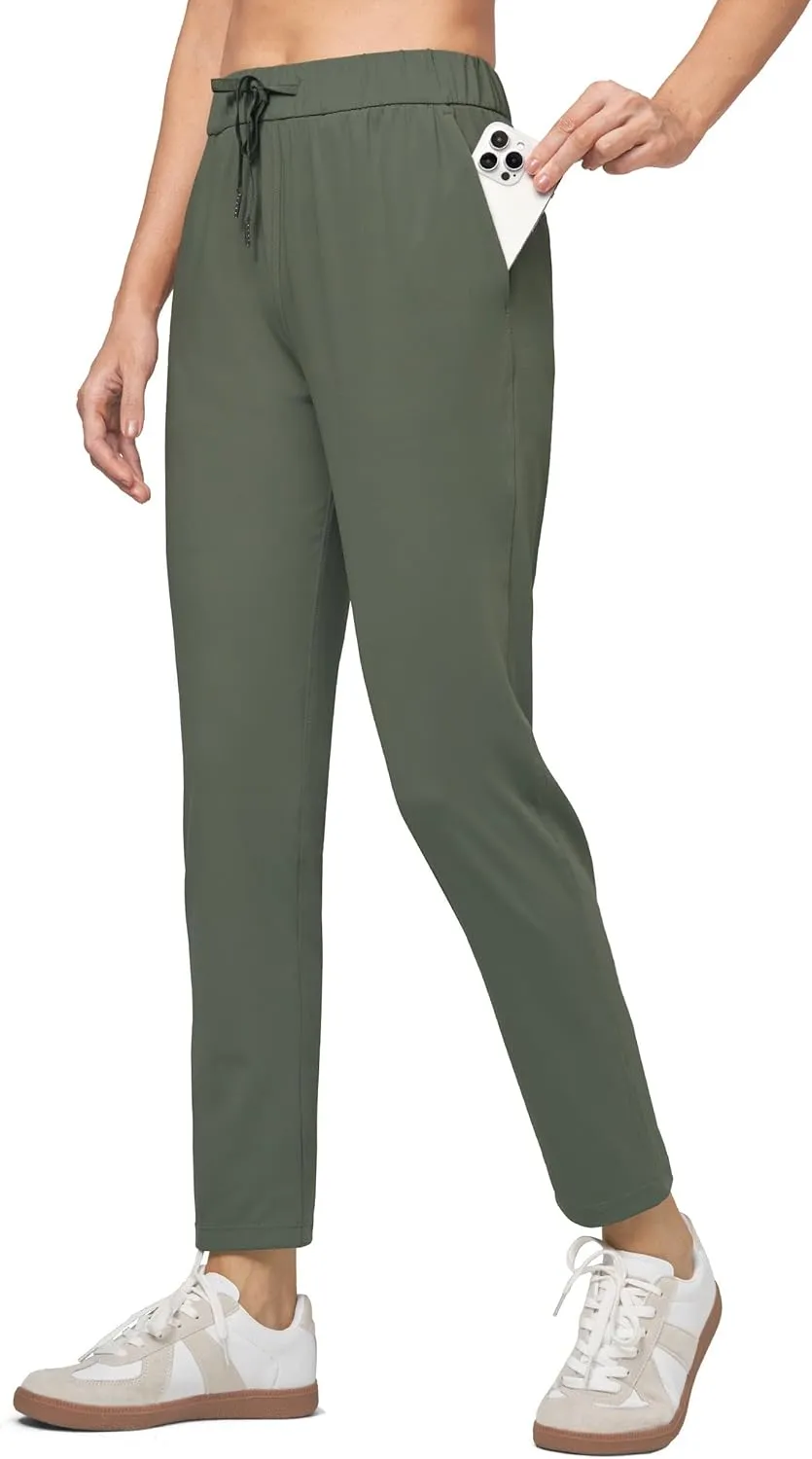 Willit Women's Golf Travel Pants Lounge Sweatpants 7/8 Athletic Pants Quick Dry On The Fly Pants