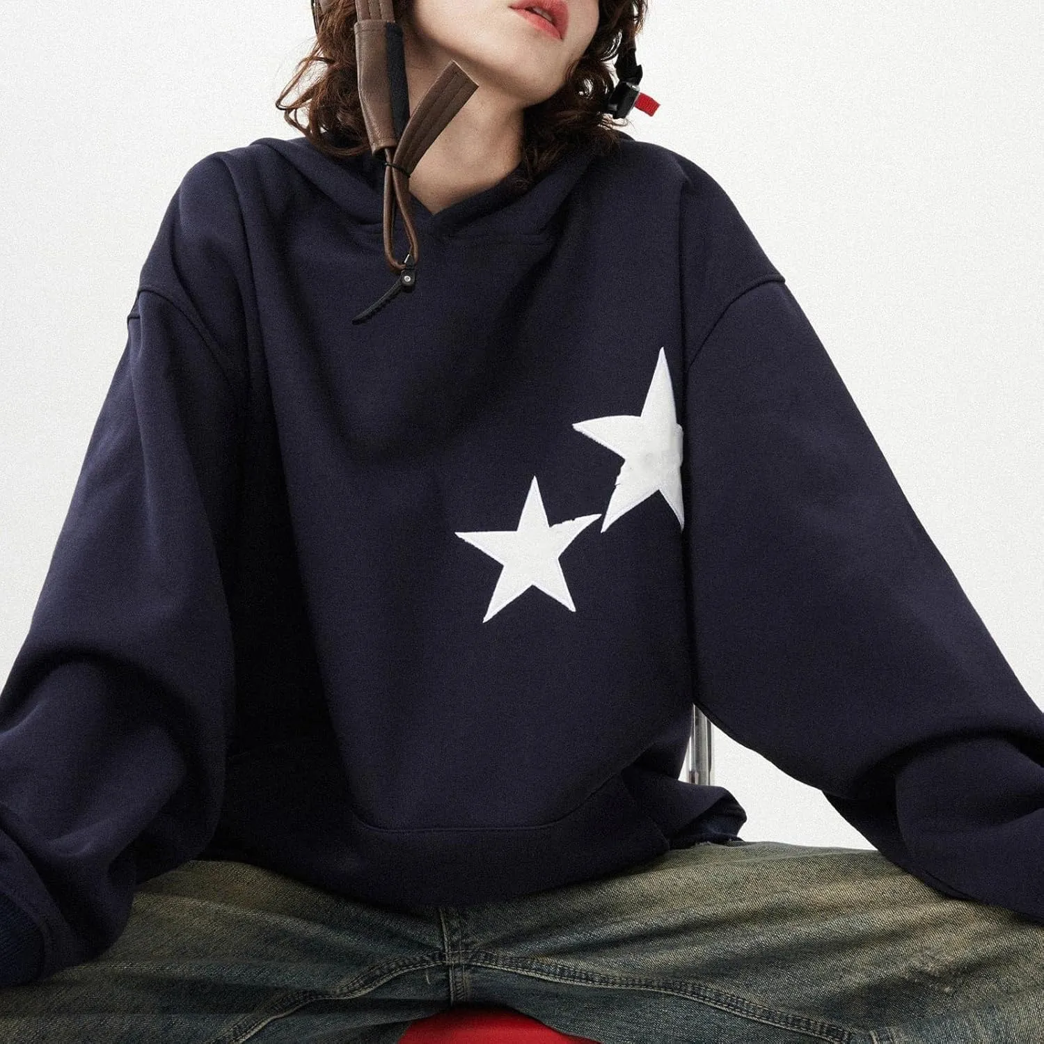 Women Graphic Oversized Hoodie Y2k Teen Girls Preppy Sweatshirt Long Sleeve Hooded Pullover Sweaters Aesthetic