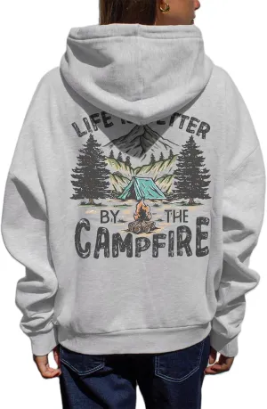 Women Graphic Oversized Hoodie Y2k Teen Girls Preppy Sweatshirt Long Sleeve Hooded Pullover Sweaters Aesthetic