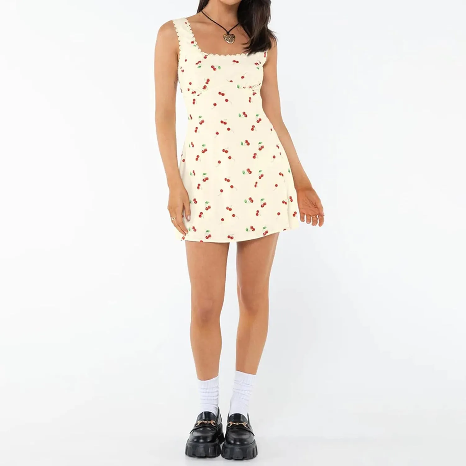 Women Y2k Lace Trim Mini Dress Sexy Sleeveless Backless Short Dresses Summer Floral Beach Sundress