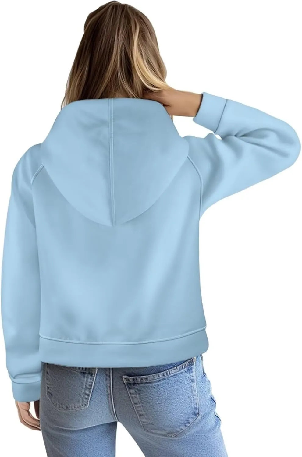 Womens 1/2 Zip Hoodie Crop Sweatshirt Long Sleeve Pullover Top Oversized Jacket Fall Fashion Outfit S-2XL