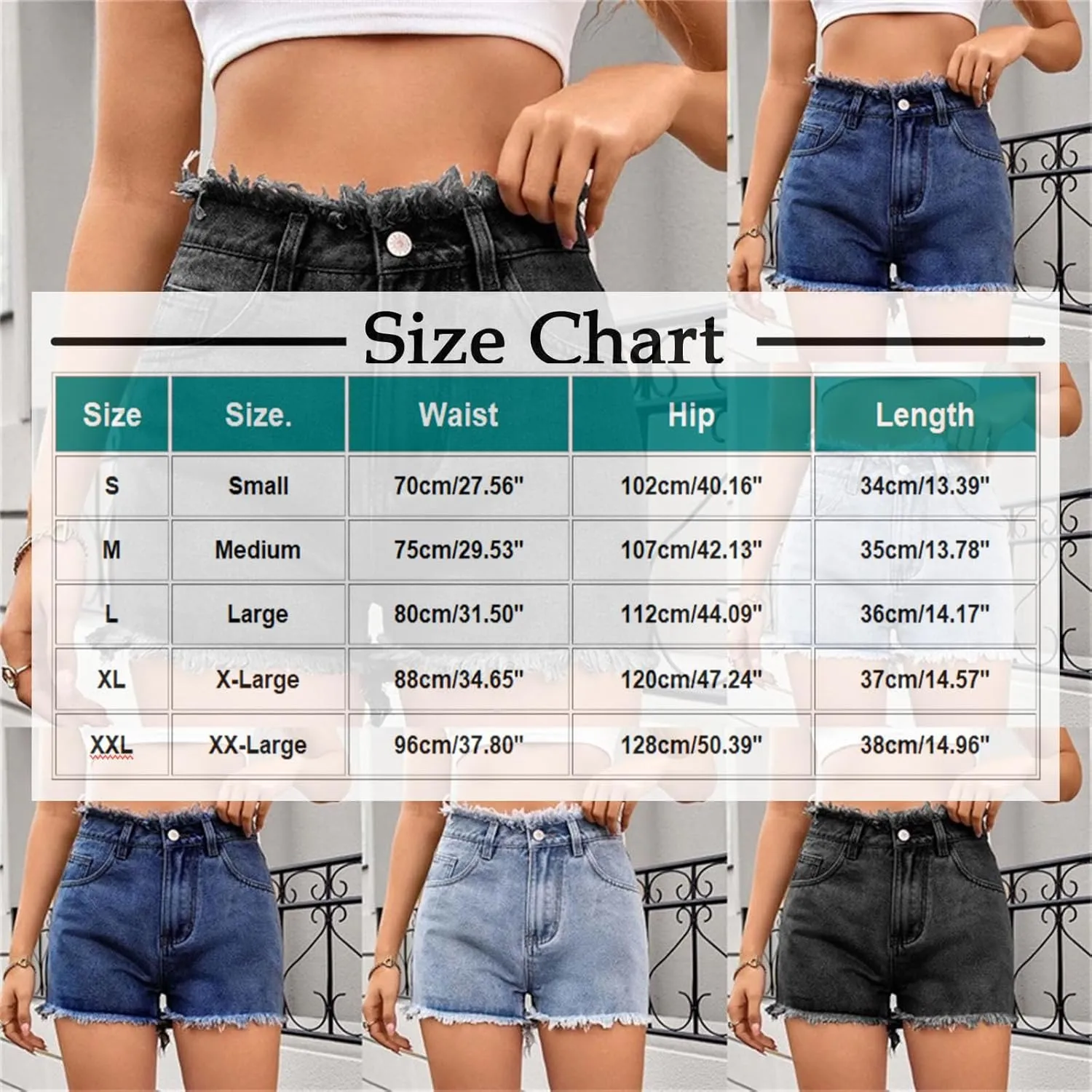 Women's Casual High Waisted Trendy Stretchy Raw Hem Jean Shorts Fashion 2025 Y2k Streetwear Shorts Chic Clubwear