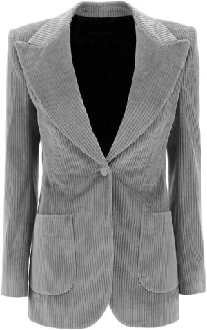 Womens Corduroy Blazer Casual Business Suit Jacket Work Outerwear Blazer Warm Women Blazer