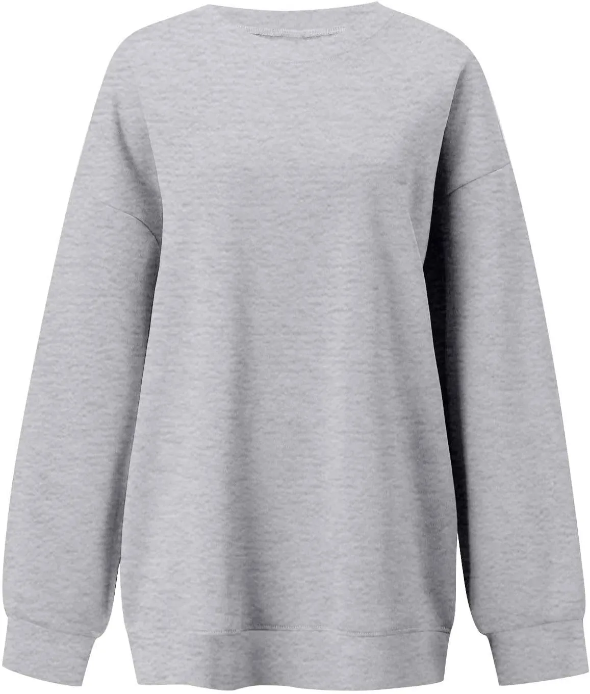 Womens Crewneck Sweatshirt Oversized Sweatshirt Fashion Long Sleeve Sweatshirt Casual Loose Pullover Solid Sweatshirt