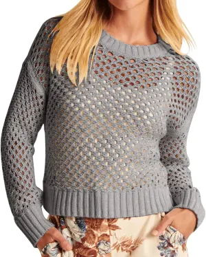 Women's Crochet Mesh Sweaters Hollow Out Long Sleeve Knit Top Bikini Beach Cover Ups