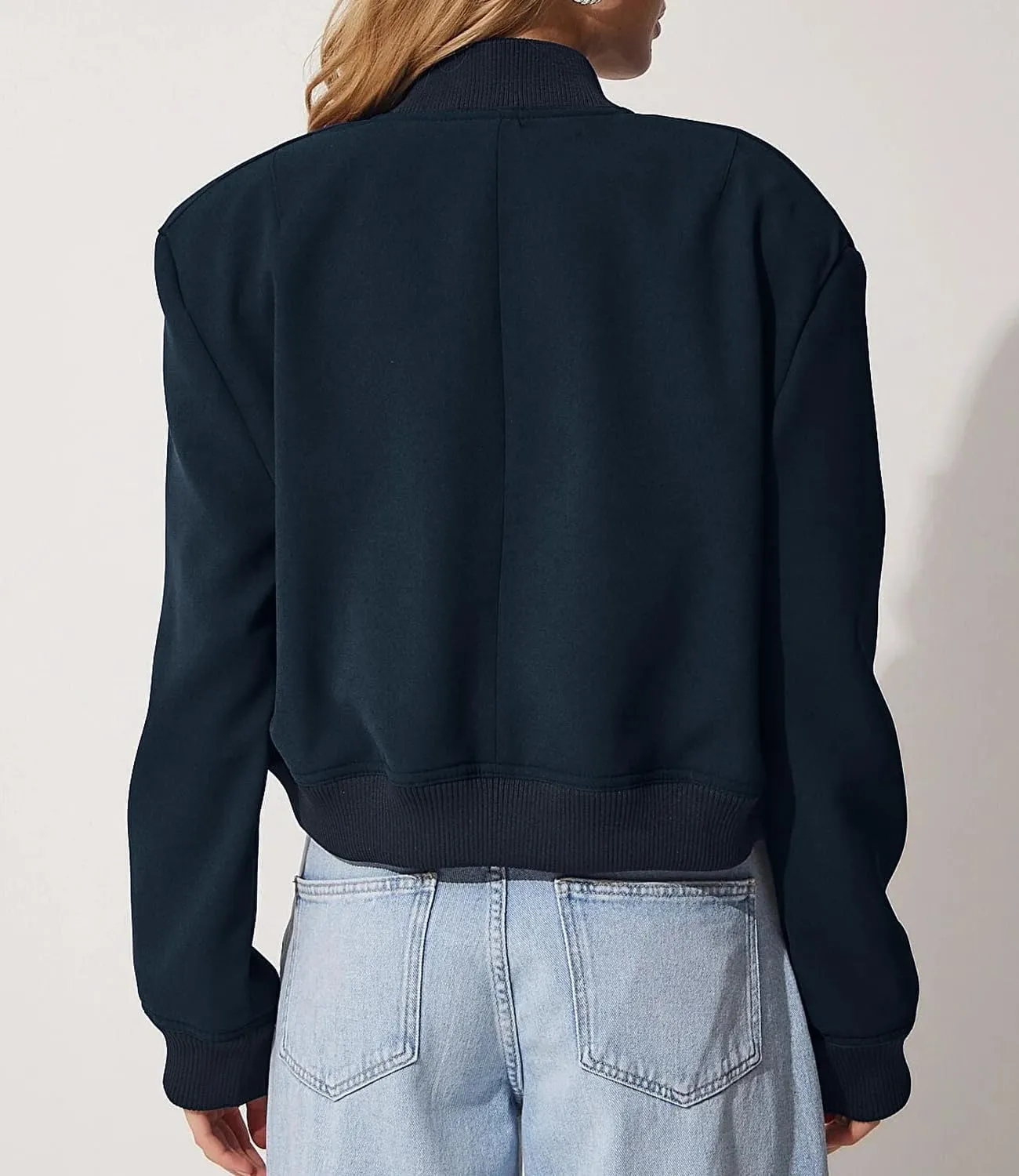 womens Cropped Bomber Jacket Button Down Varsity Jackets Shackets With Pockets