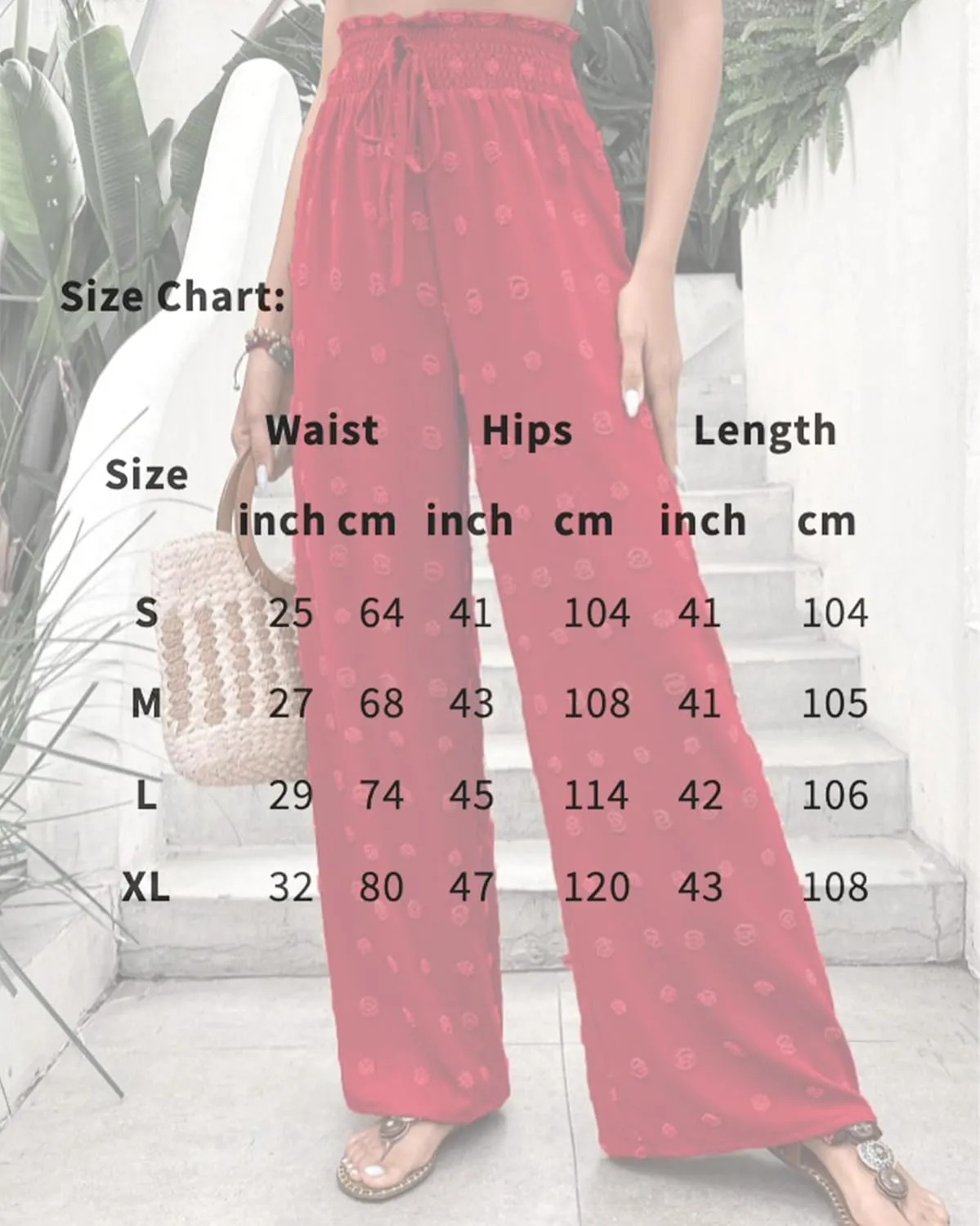 Women's Jacquard Wide Leg Pants with Pockets 2025 Spring Elegant High Waist Adjustable Knot Casual Loose Trousers