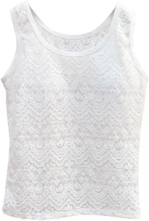 Womens Lace Tank Tops Camisole Built in Bra Padded Bra Vest Sleeveless Tank Tops for Women Girls