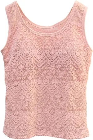 Womens Lace Tank Tops Camisole Built in Bra Padded Bra Vest Sleeveless Tank Tops for Women Girls