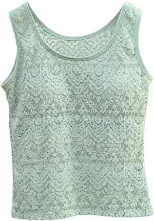 Womens Lace Tank Tops Camisole Built in Bra Padded Bra Vest Sleeveless Tank Tops for Women Girls