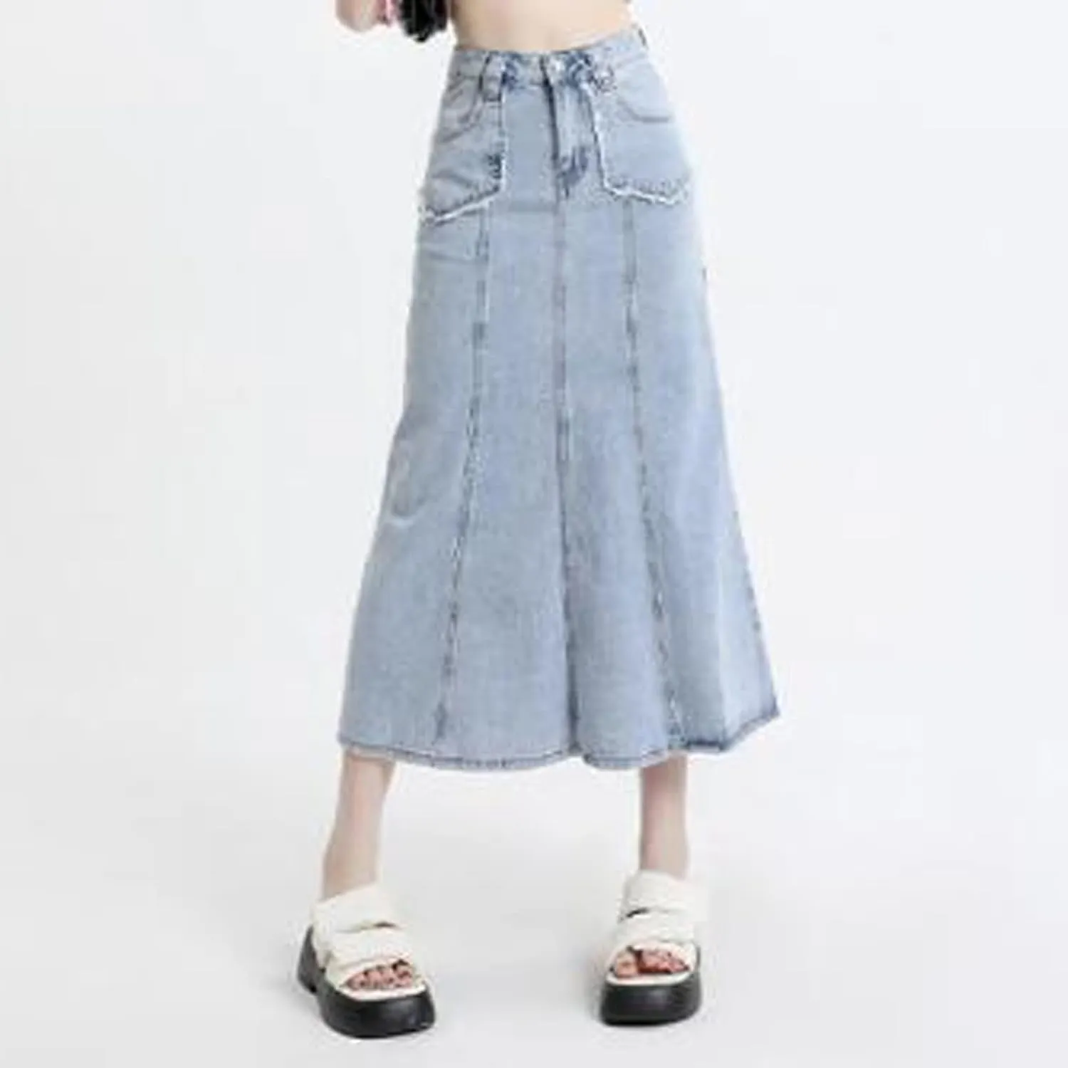 Women's Long Skirt Women's Casual Loose and Versatile Slim Fishtail Denim Skirt Wrap High Waisted Jean Skirt