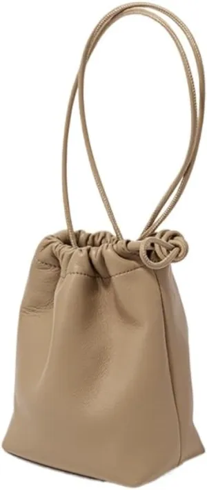 Women's Mini Leather Bucket Bag Soft Drawstring Handbag Crossbody Bag Chic Stylish Versatile Elegant Cute Casual