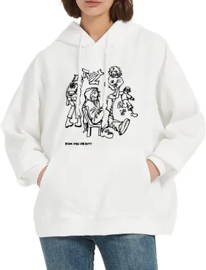 Womens Oversized Graphic Sweatshirts Hoodies Long Sleeve Crew Neck Pullover Sweaters Casual Comfy Fall Fashion Outfits