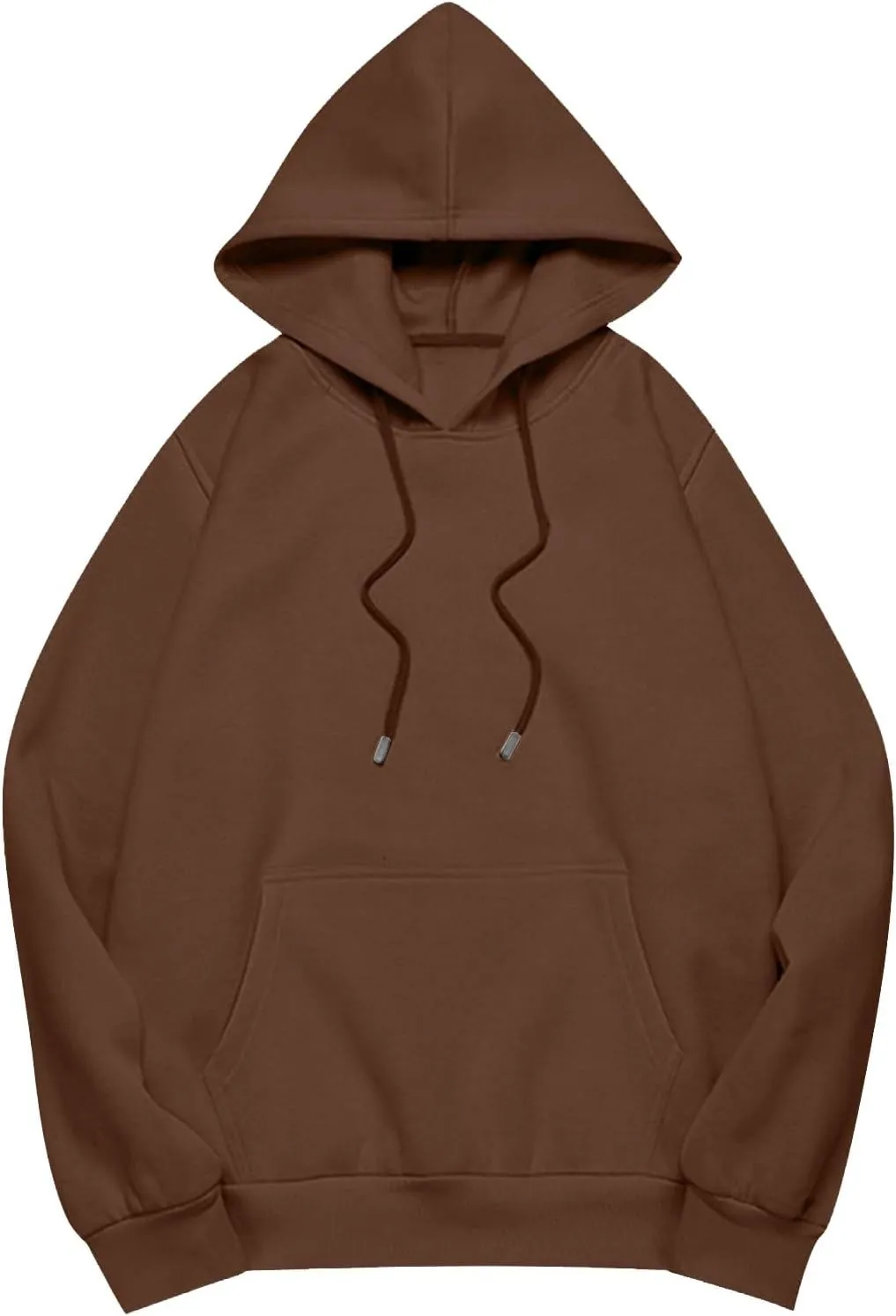 Womens Oversized Hoodies Fleece Solid Color Long Sleeve Sweatshirts with Pockets Winter Basic Pullover 2024 Fashion Tops