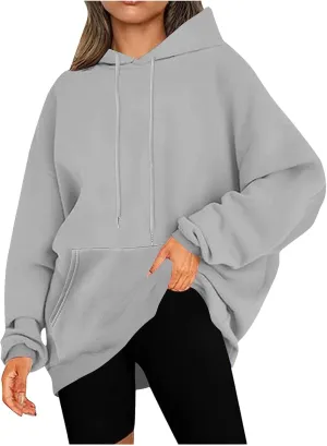 Womens Oversized Hoodies Fleece Sweatshirts Casual Long Sleeve Loose Sweaters Pullover Tops Fall Outfits