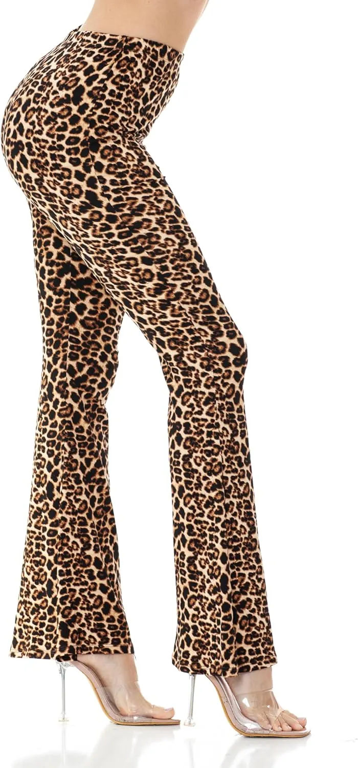 Women's Premium Flare Legging Yoga Pants Palazzo Pants Form Fitting Comfty High Waist Bell Bottom Pants